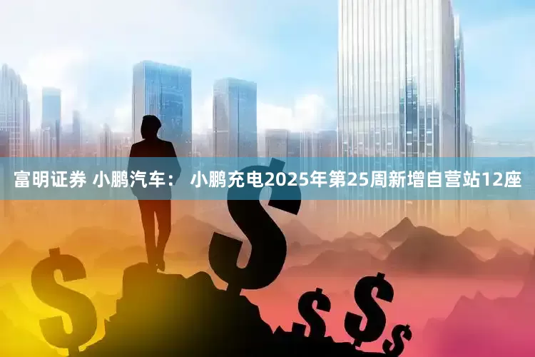 富明证券 小鹏汽车： 小鹏充电2025年第25周新增自营站12座